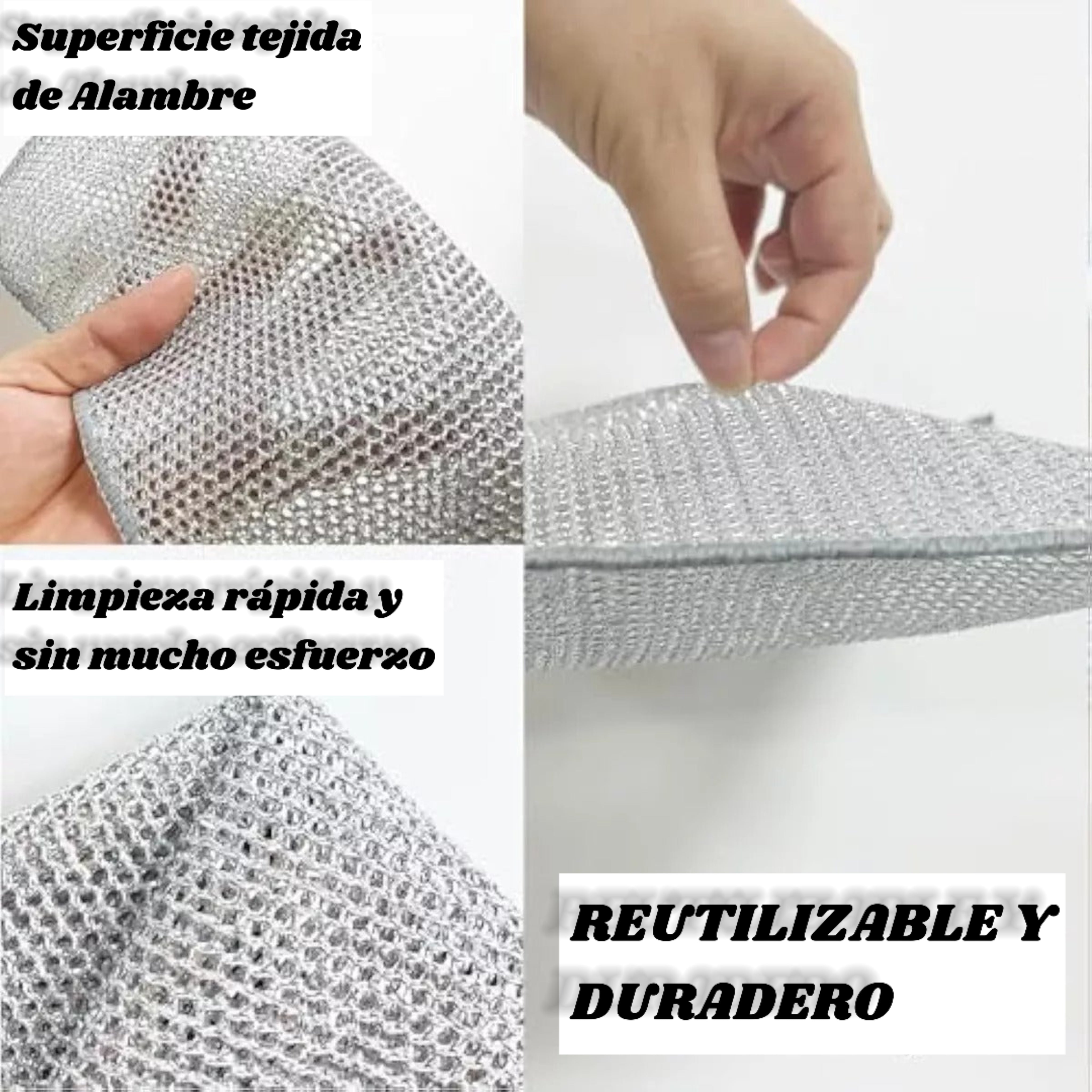 ScrubMaster© Pro-Limpieza: Pack de 6 Paños Metálicos para la Suciedad más Difícil