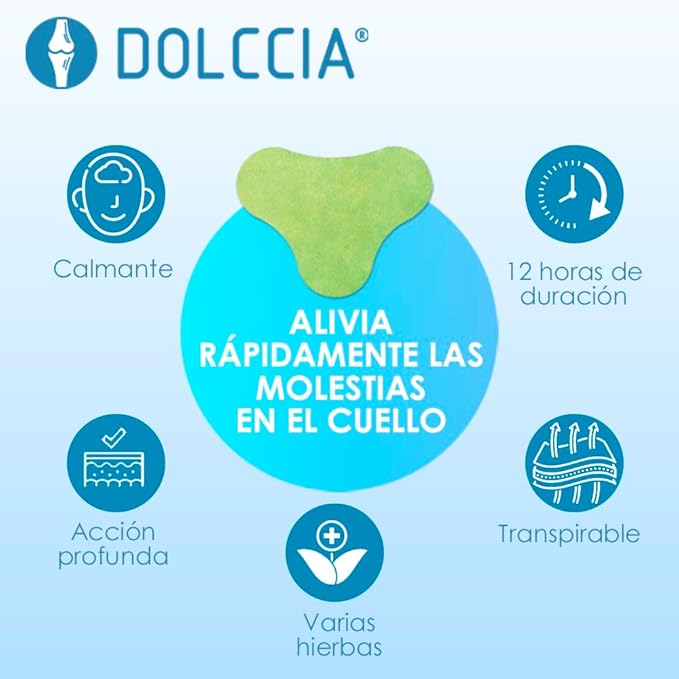 PARCHES NATURALES PARA EL DOLOR DE CUELLO DOLCCIA ® 1 PACK DE 12 PARCHES