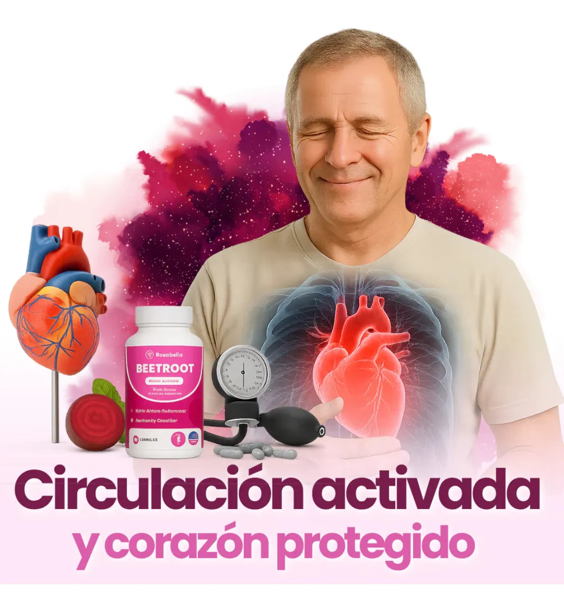 Beetroot 60 Caps - Presión Arterial Saludable y Circulación Natural - Un Aporte de Energía
