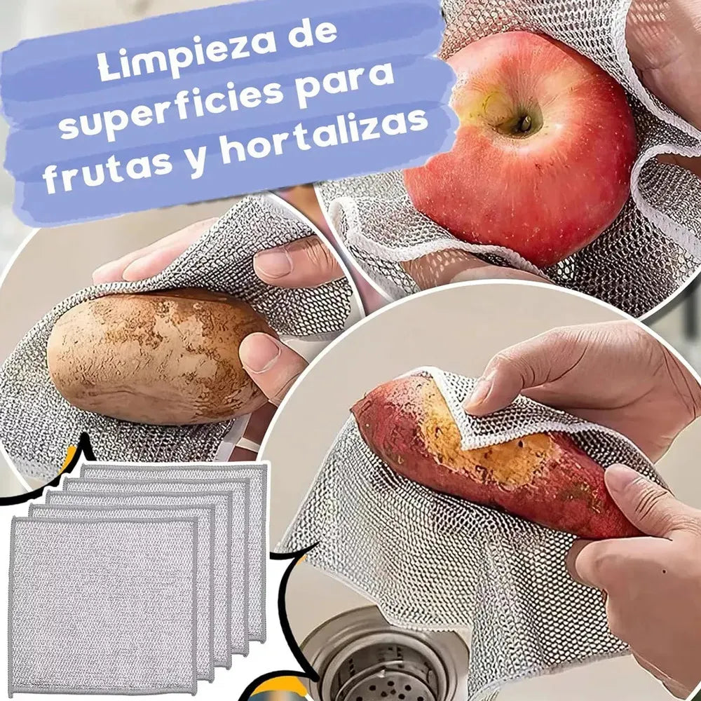 ScrubMaster© Pro-Limpieza: Pack de 6 Paños Metálicos para la Suciedad más Difícil
