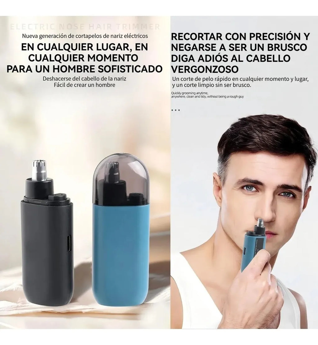 ✨ Cortapelos de Nariz, Orejas y Cejas Recargable – Trimmer Portátil 3 en 1 Preciso y Seguro💈