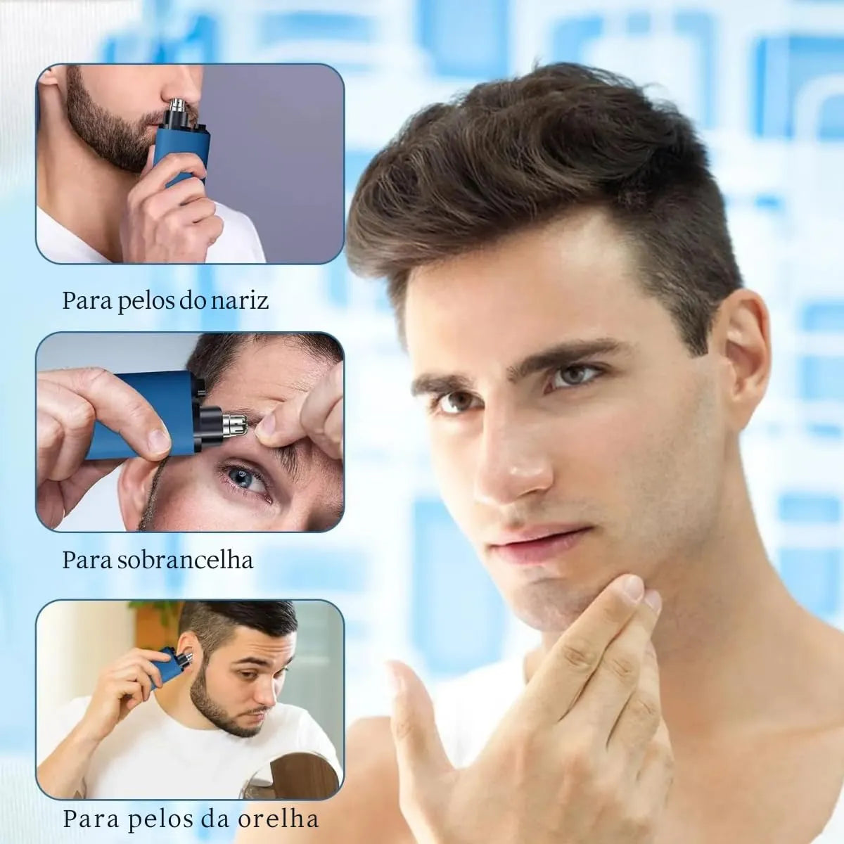 ✨ Cortapelos de Nariz, Orejas y Cejas Recargable – Trimmer Portátil 3 en 1 Preciso y Seguro💈
