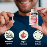 Berberina 150 Cápsulas- Cápsulas de Equilibrio de la Glucosa y Prevención Diabética con Canela y Cúrcuma + Envio Gratis