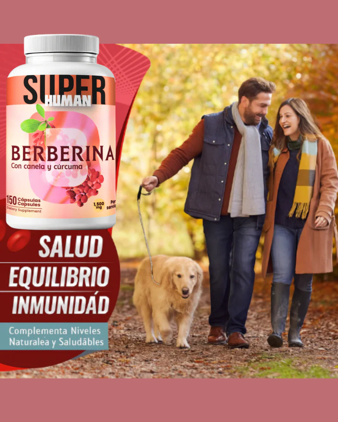 Berberina 150 Cápsulas- Cápsulas de Equilibrio de la Glucosa y Prevención Diabética con Canela y Cúrcuma + Envio Gratis